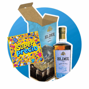 Whisky de cebada + vaso + caja